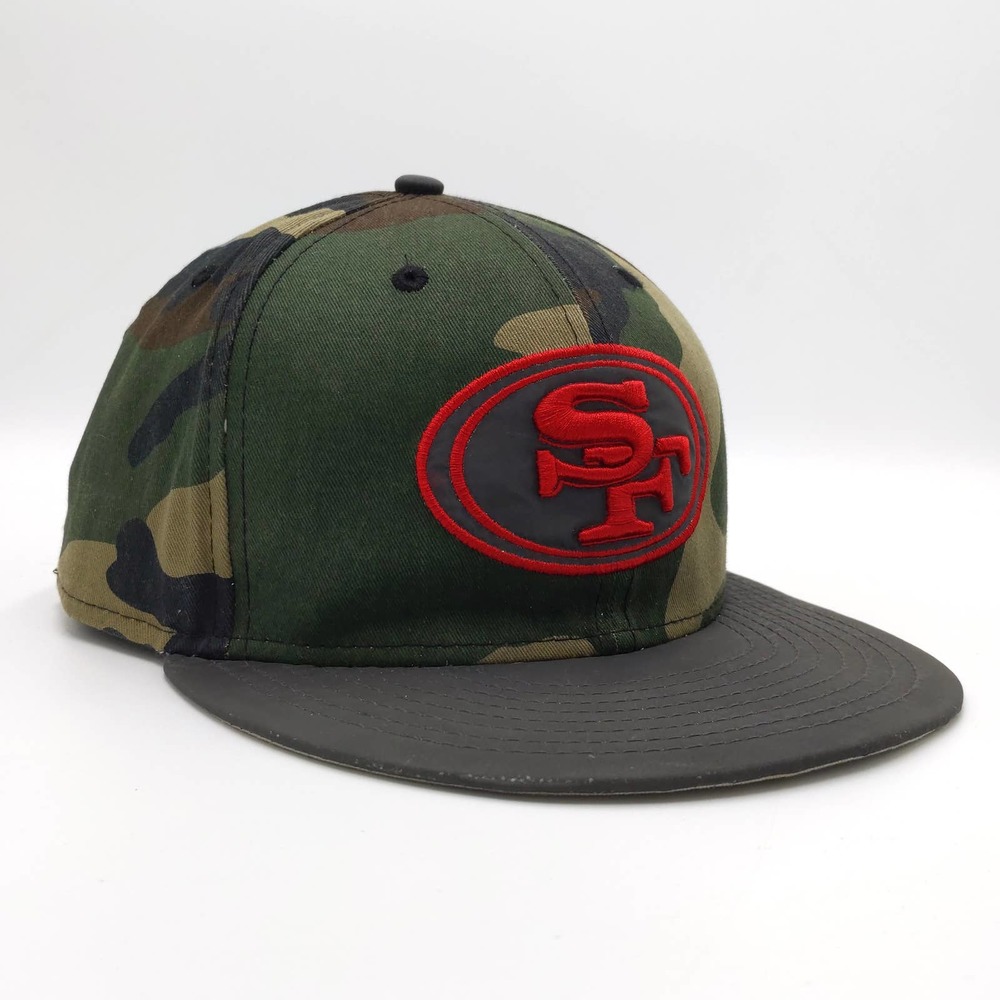 San Francisco 49ers Camo Fitted Hat NFL Reflective Cap New Era 5950 Green 7 3/8 - Picture 3 of 9